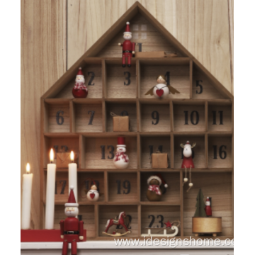 24 Day House Advent Calendar Wooden Christmas Decoration